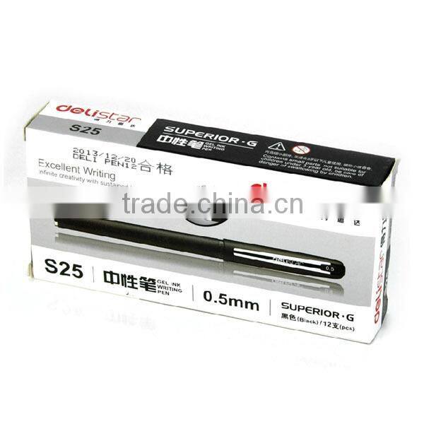 Deli gel pen good quality 0.5mm water pen for office supply model S25