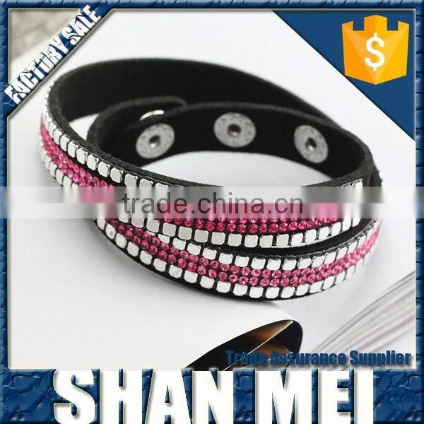 double layer pink korean velvet bracelets for women