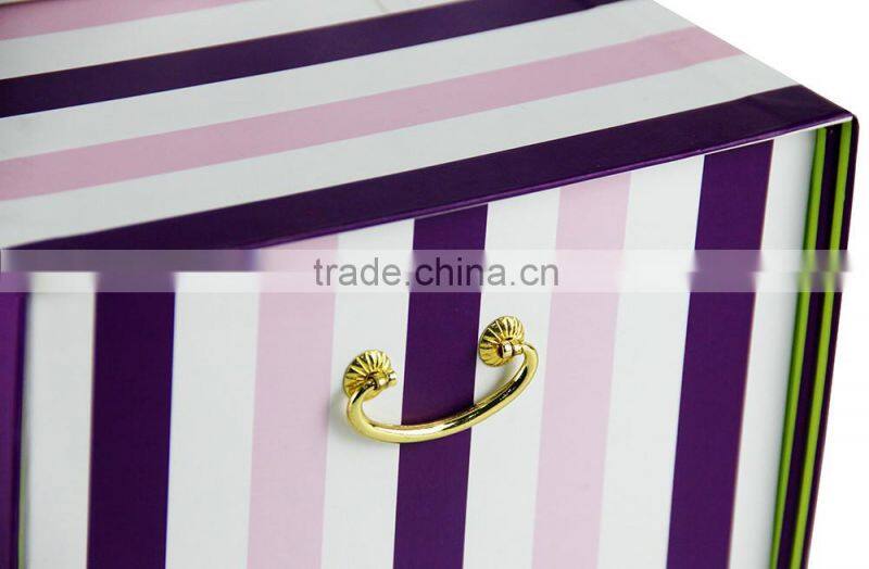 Metal handle cardboard storage box customized cardboard paper box drawer storage box