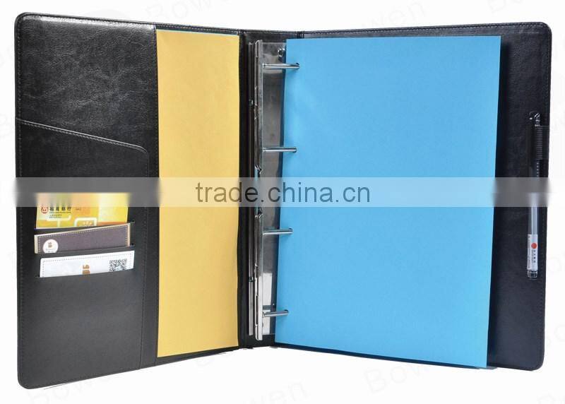 A4 PU soft cover file folder/3 pipe binder folder