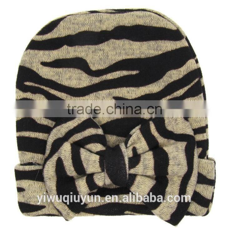 New Xmas Neonatal baptism cap Owl stars Baby Hat Keep Warm Double Layer Beanie Hats bow Knitted Cotton Caps