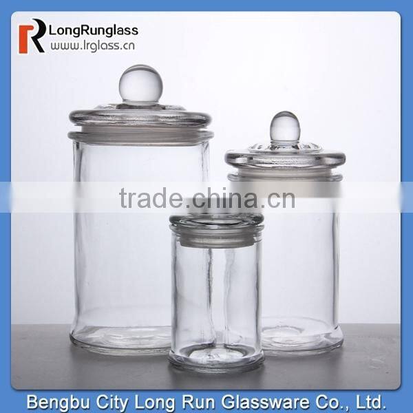 LongRun Factory manufacturing clear glass jar with glass lid