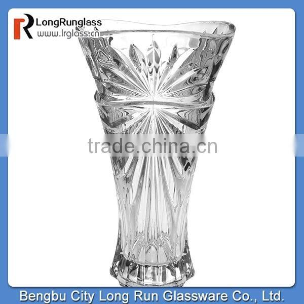 LongRun crystal embossed beautiful and clear wedding vases in chinese wholesale