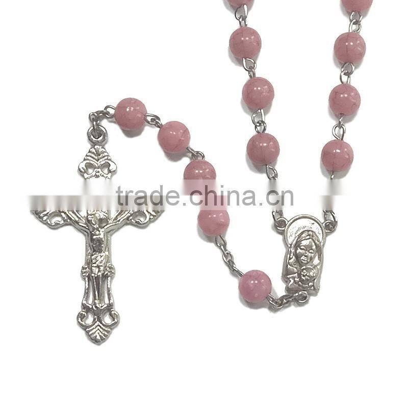 Wholesale goods from china catholic plastic rosary glass rosary stone rosary