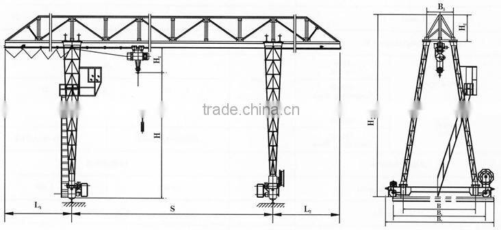 High Quality Single Girder Truss Type Gantry Crane 10ton Price