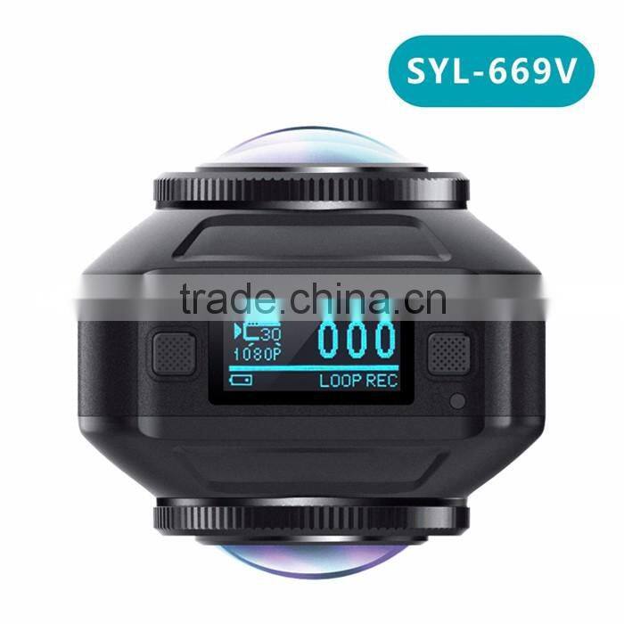 ni kon 720 degree dual lens fisheye 360 sports camera
