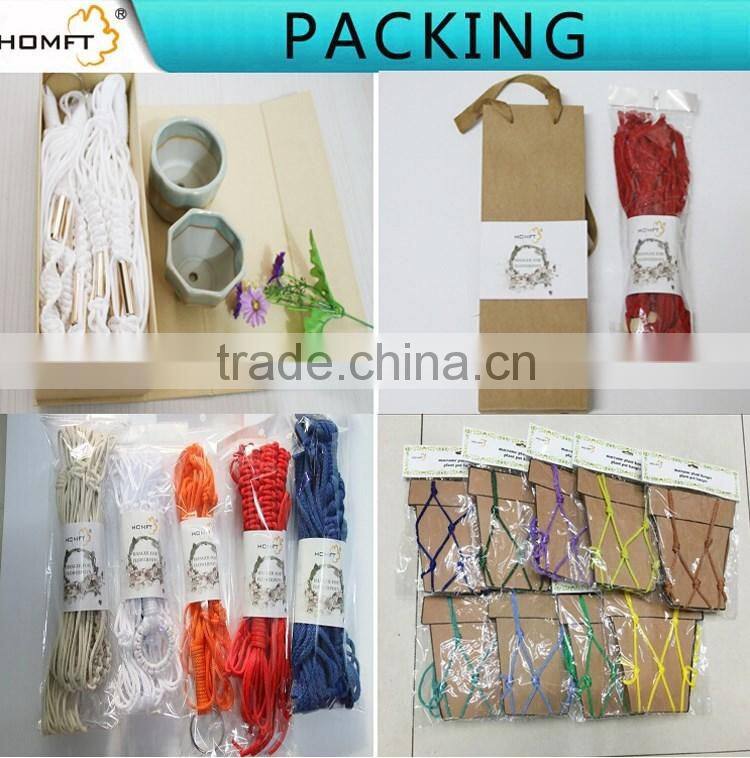 Hot selling macrame wall plant holder for hanging rope