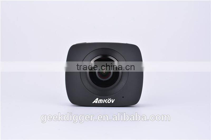 Digital Camera 360 Degree with dual lens 220 Degree Fisheye with HD 960P/30fps AMK200S 8.0MP WiFi Action Camera