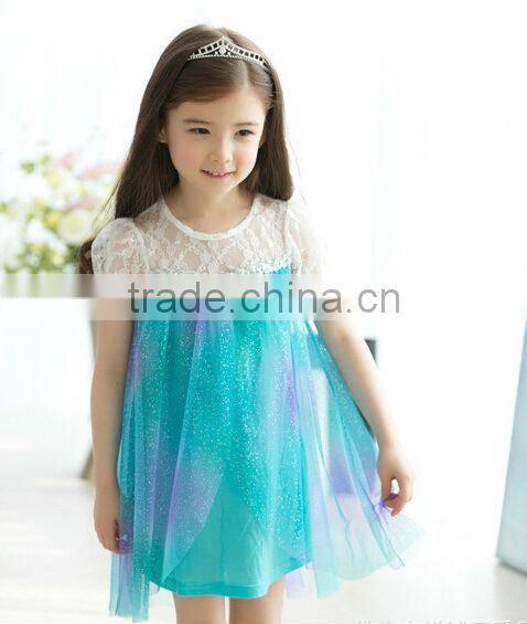 Hot sale Frozen party child skirt, blue color cosplay costume, girl skirt