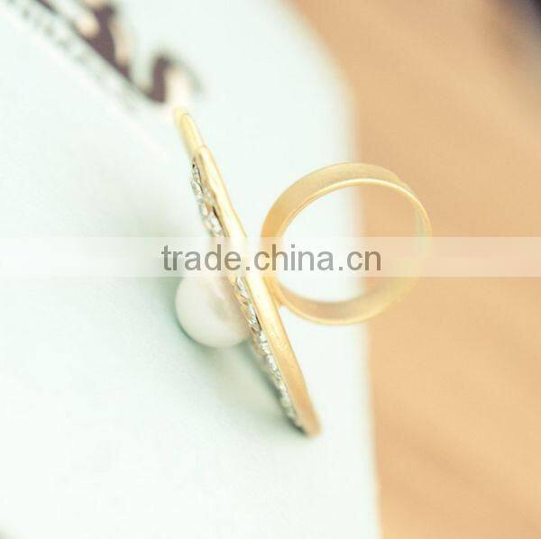 Fashion jewelry 2016 pearl eye front opening ring