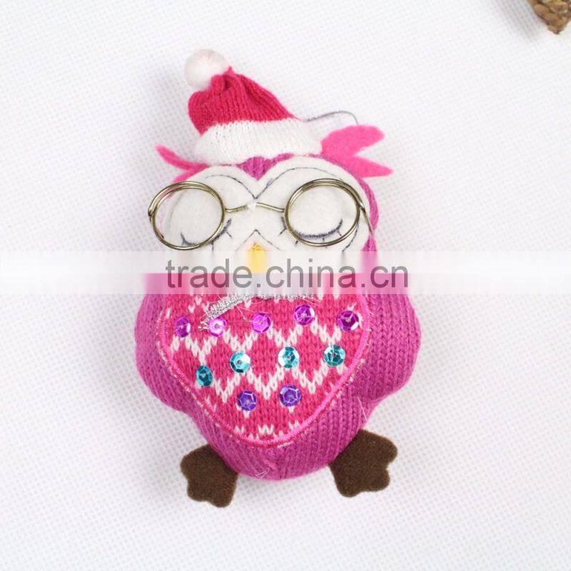Directly from factory china cute stuffled littel toy owl knitted plush toys
