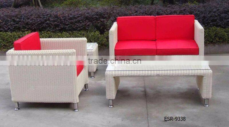 Lawn Cushioned Seat Rattan Sofa Furniture Set