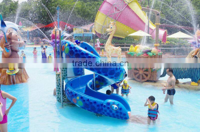 Fiberglass snake slides Water park equipment