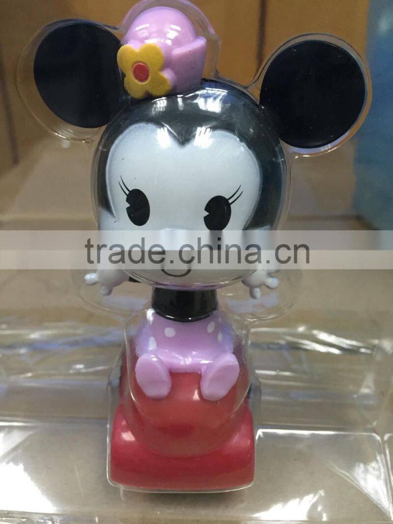 Minnie Mouse Figure Pull-back Car ,Customized Cute Cartoon Plastic Car Toy