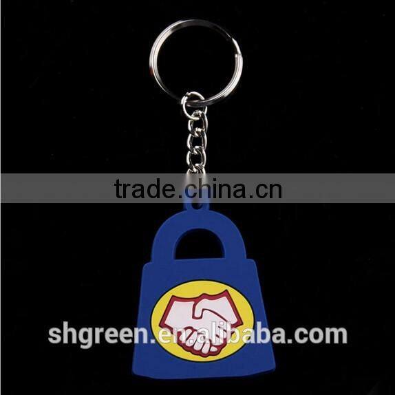 Hot sale PVC rubber keyring with both logos