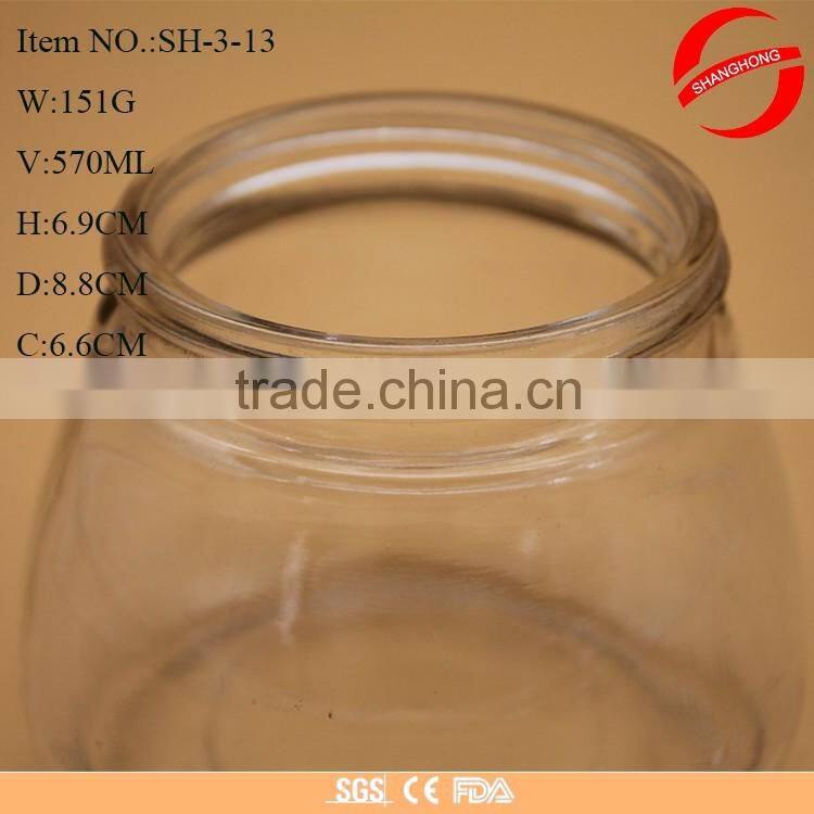 570ML 19OZ Fat Body Glass Jam Jars With Lids For Sale