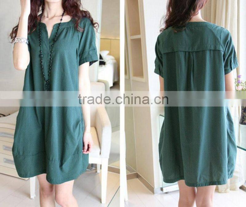 Cotton Linen V-neck Formal Casual Pregnancy Clothing Summer Plus Size