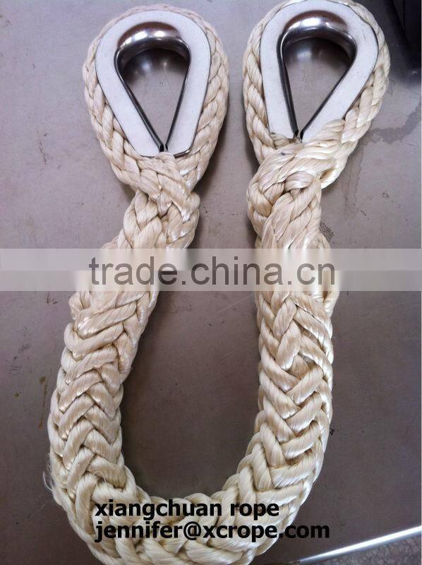 8 Strands PP mixed with Polyester rope Dia 80mm/yellow/mooring rope