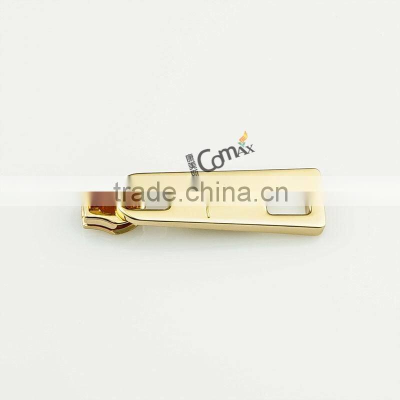Colorful 45mm shiny light gold metal zipper puller design