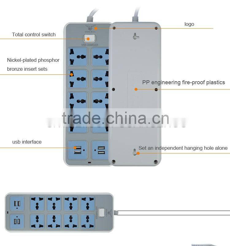 Convenience outlet universal,desktop USB power strip,electrical socket with usb