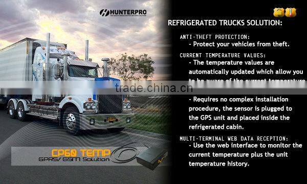 GPS unit with temperature sensor, GSM/ GPRS communication and data logger