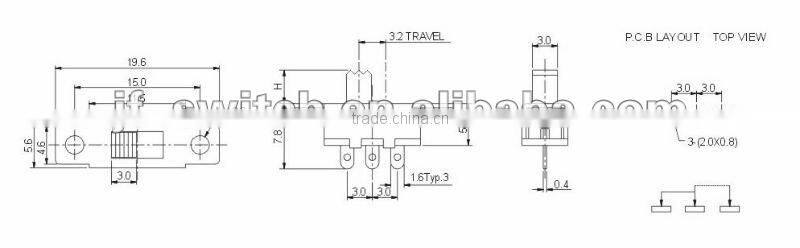 spdt toggle switch SS-12F15(1P2T)