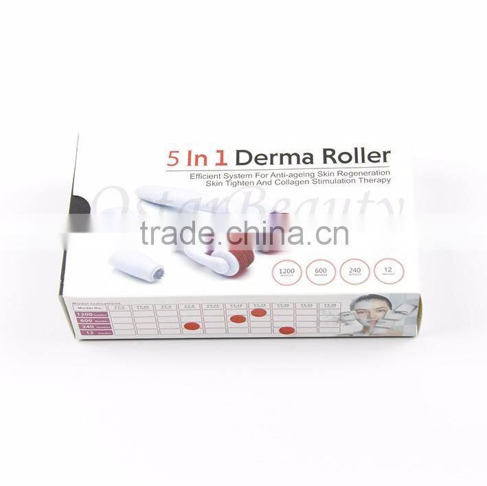 (5 in 1 Ostar dermaroller) Fine medical titanium 5 in 1 dermaroller microneedle roller