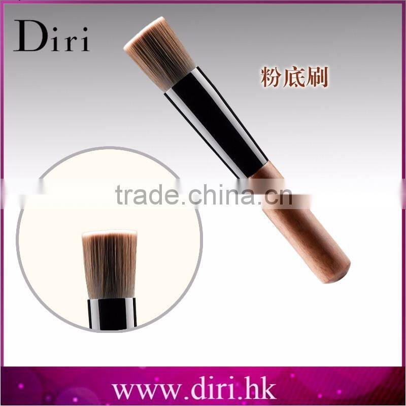 Synthetic hair single professional wooden makeup brushes