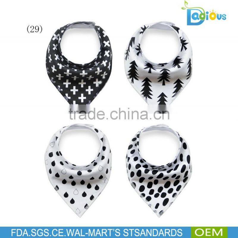 amazon bestseller 100% cotton Adjustable baby bandana drool bibs