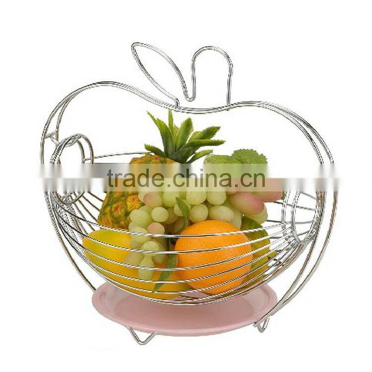 Customed Apple Shape Chrome plated Fruit Basket