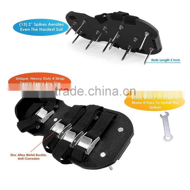 Lawn Aerator Shoes - 4 Straps with Metal Buckles