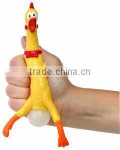 Wholesale china market small size yellow rubber Screaming Chicken relieve stress sound toys