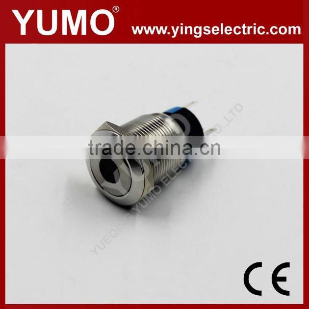 Hot sale LA19AJS ROHS 19mm flat round with dot LED IP65 momentary alternate pin terminal 5A/250VAC no nc push button switch