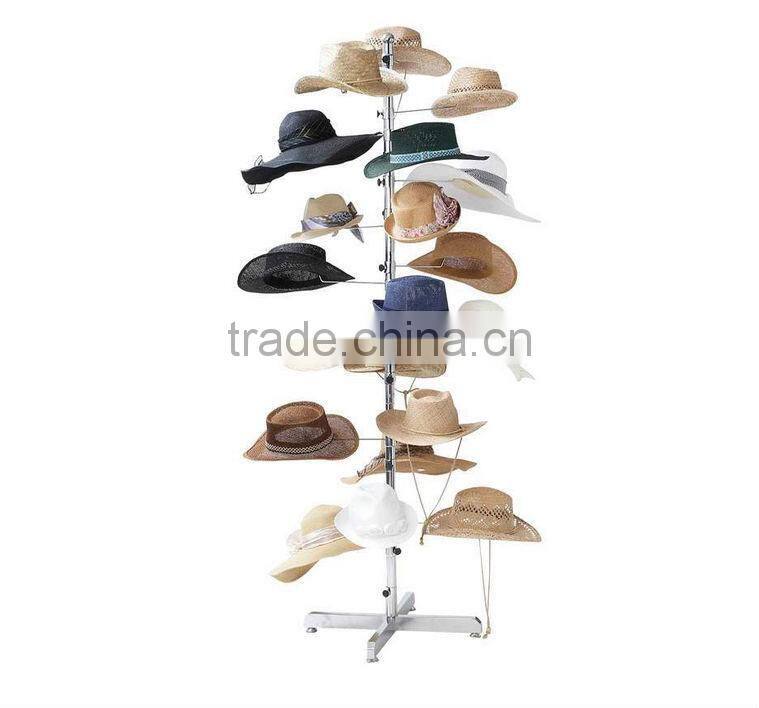 Store/Shop chrome plated rotating cowboy hat stand holder