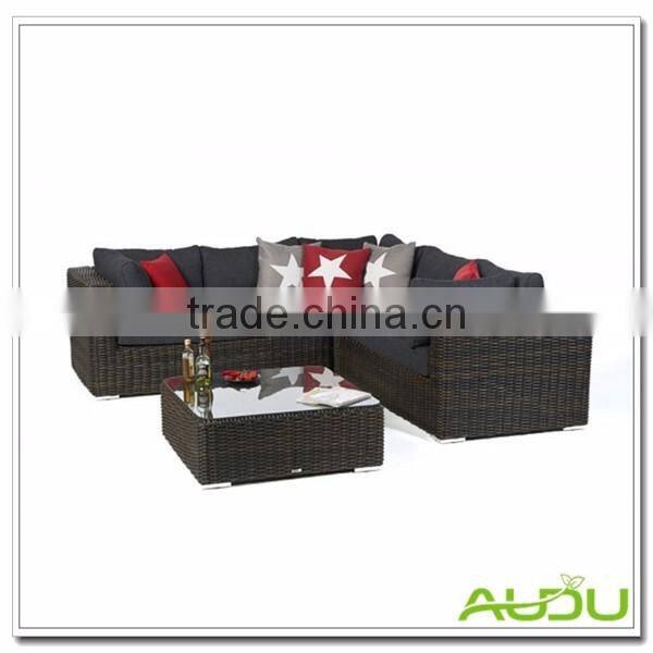 Audu Synthetic Rattan Sofa,4 Pieces Round Synthetic Rattan Outdoor Sofa