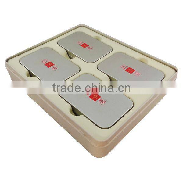 flat lid empty square packing tea tin can