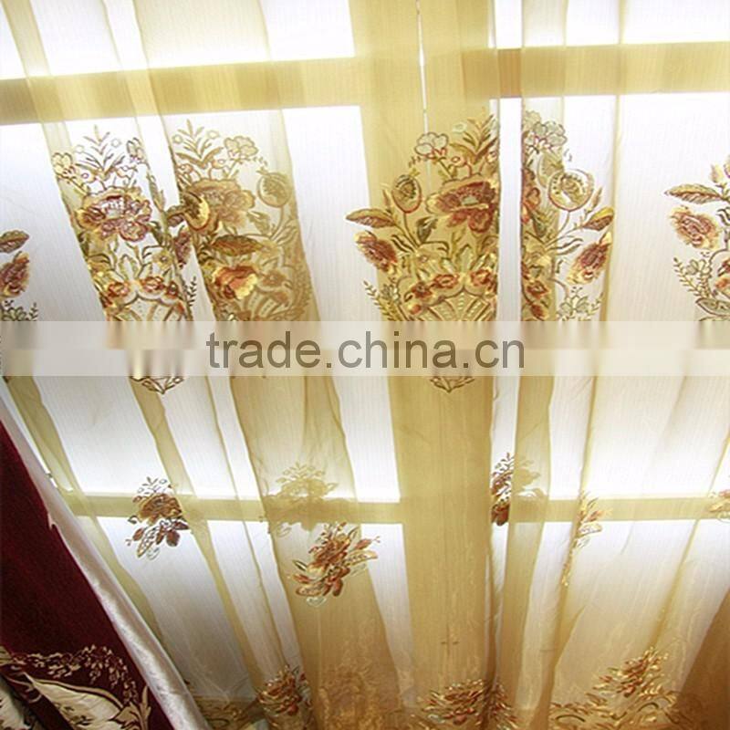 TOP ONE 2016 Polyester Luxury Embroidery Window Curtains/ Popular Elegant Beaded Curtains