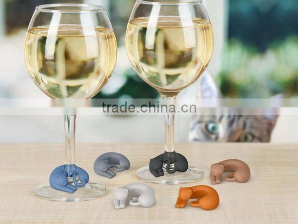 wine glass marker silicone glass drink marker cute kitty cat style track your wine