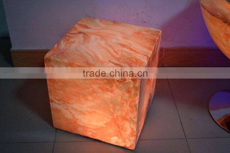 Manufacturer 40CM cube FRP/GFRP (Fiber Reinforced Plastics) chair with remote control 16 mix changeable colors