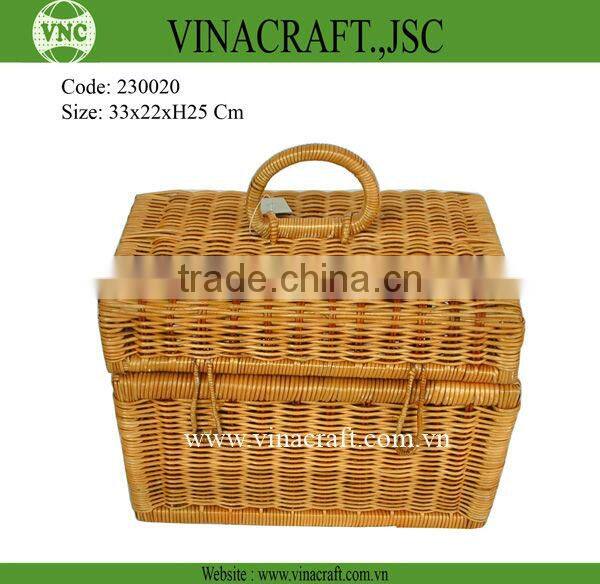 Wicker cane laundry basket for clother