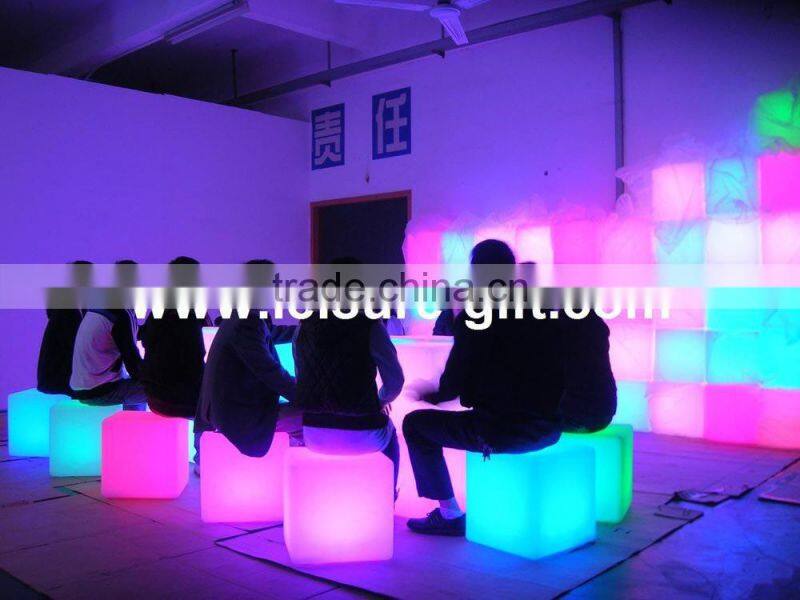 FO-8541 LED cube bench,home furniture sets,outdoor led cube light