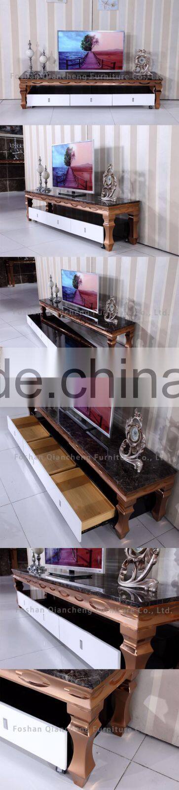 marble top TV stand with mirror rose frame 874-1#