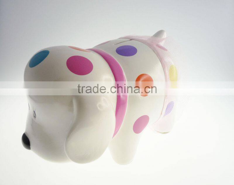 Wholesale Ceramic Cute Colorful Doggie Money Bank for promotional gifts
