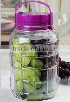 large glass jar with handle glass storage jar