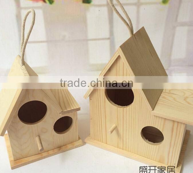 Dry Wood Carved Bird House /Nest On Yard