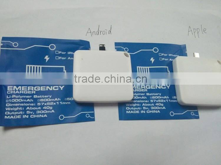 Factory direct sale cheap price one time use mini portable disposable power bank 1000mah