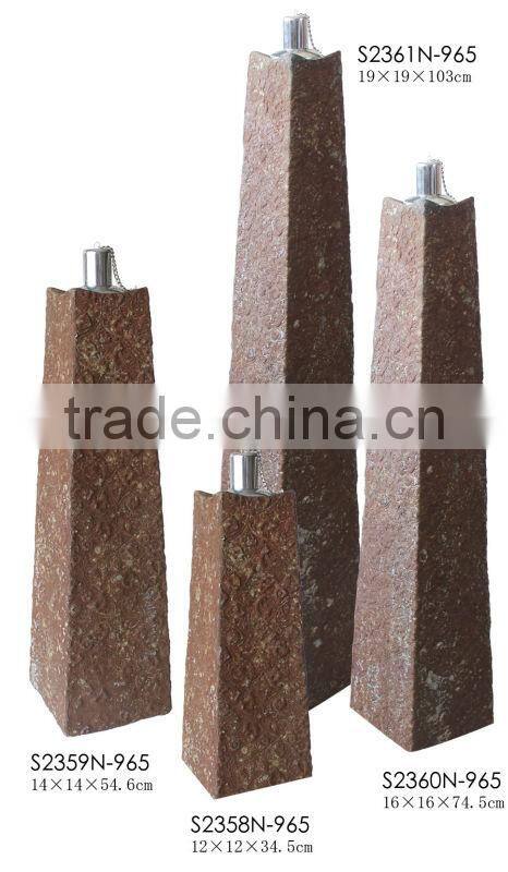 square cone shape red rusty finish oil burner antique kerosene lamps