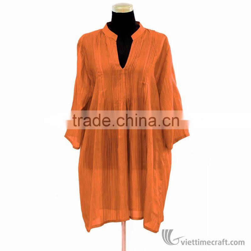 Colorful silk dress with high quality, 100% handmade in Vietnam