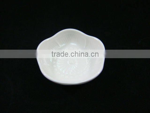 White solid melamine sauce dish