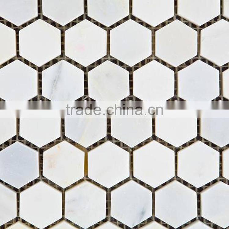 MM-CV249 Hot sale home design natural stone carrara white marble hexagon floor mosaics tile
